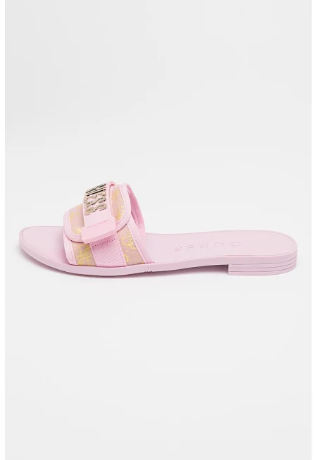 Чехли с лого - Пастелнорозов/Лайм зелено/Прашно розово