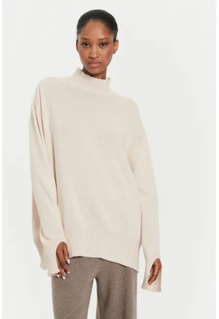 Дамска блуза -  304655821 - Полиамид/Вискоза/Вълна - Един размер INTL - Бежов