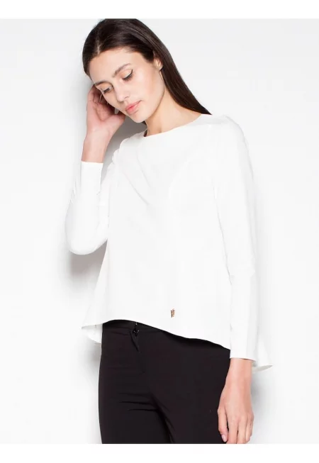 Дамска блуза  асиметрична - елегантна - бежова - 65% полиестер - 35% вискоза