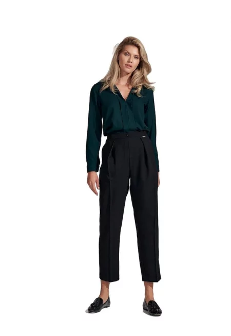 Дамска блуза -  Вискоза/Полиестер - Зелена -