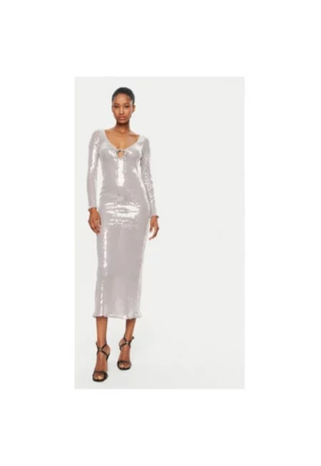 Дамска рокля  304921094 - Полиестер - Сребрист - Сребрист