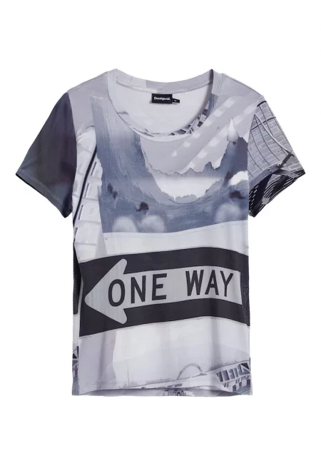 Дамска тениска  25SWTKA0 - Вискоза - Сив - Сив