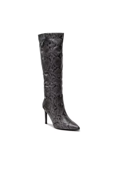 Дамски боти -  301727859 - Еко кожа - Сиви - Сив