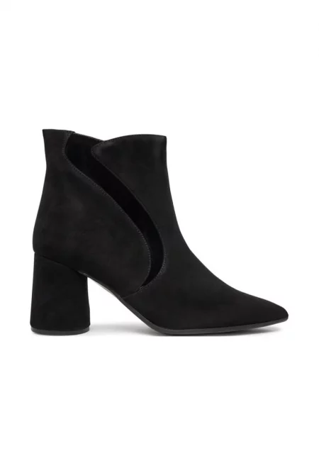 Дамски боти до глезена -  47877 - Естествена кожа - Черни