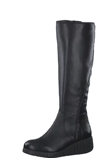 Дамски ботуши  естествена кожа - черни