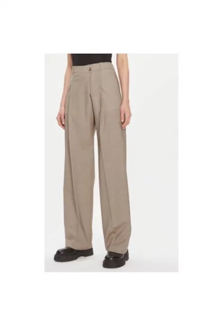 Дамски панталон -  303660109 - Вълнен - Бежов - Бежов