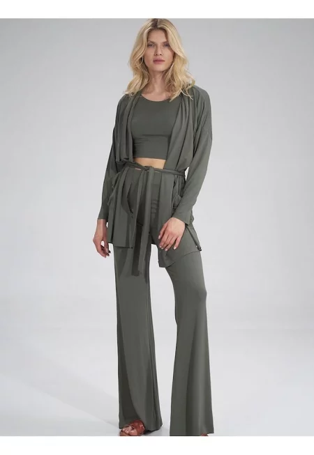 Дамски пуловер  зелен - вискоза