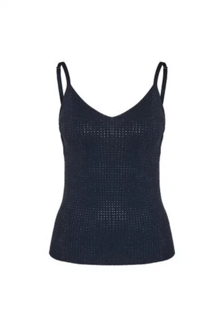 Дамски топ  FR25ST4006K410J9 - Вискоза/Полиамид - Тъмносин - Тъмносин