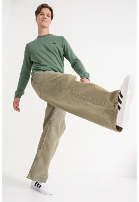 Дънки Mason с копчета и ниско дъно