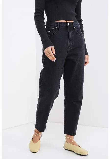 Дънки Mom с висока талия - Антрацитно сиво