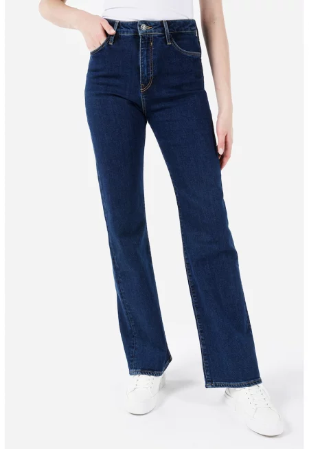 Дънки с контрастни шевове - Тъмносин