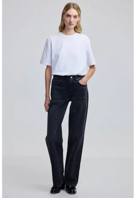 Дънки с широк крачол - Черен