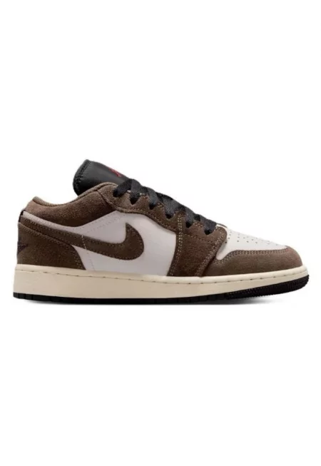 Детски спортни обувки -  Air Jordan 1 Low Bg - Екологична кожа - Кафяв - Кафяв