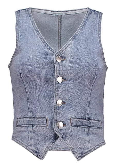 Елек от деним с шпиц