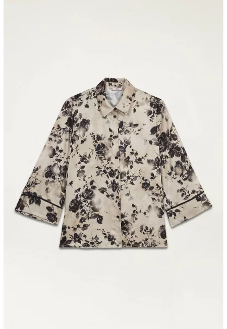 Флорална риза с къси ръкави
