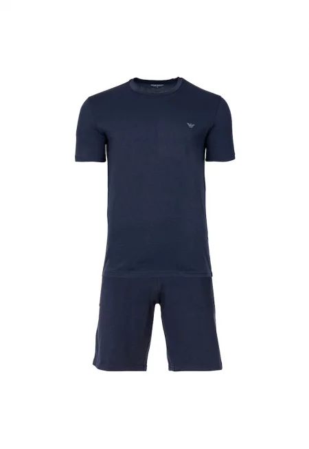 Къса пижама Endurance с овално деколте - Тъмносин