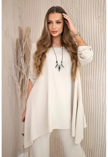 Комплект от свободна блуза и панталони - Един размер