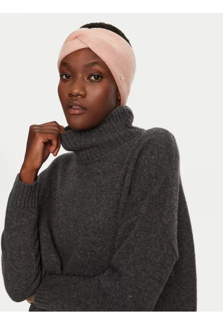 Комплект шапка и яка -  вълна - розов - универсален размер