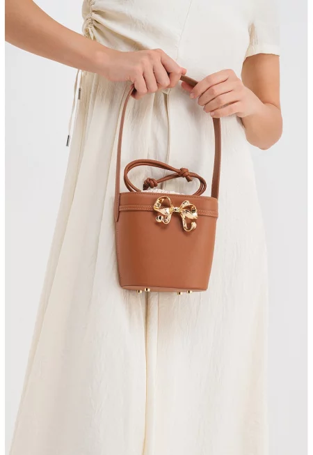 Кожена чанта - Канелено кафяво