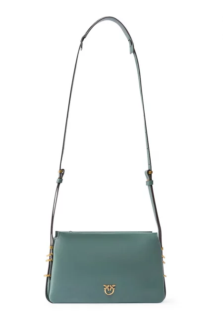 Кожена чанта през рамо - Морско зелено