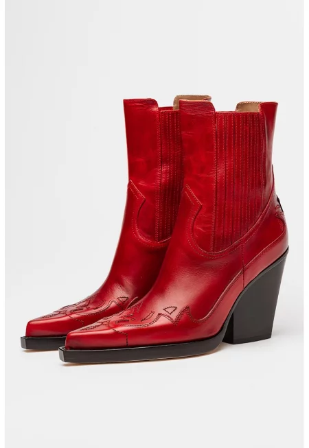 Кожени боти Dallas с бродерии