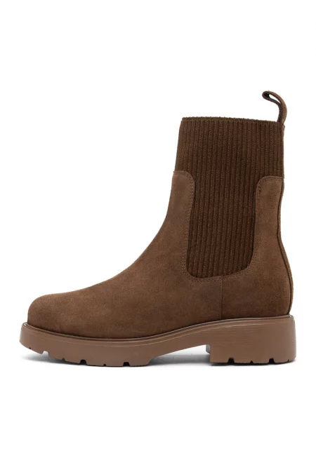 Кожени боти Natalie Chelsea - Сиво-кафяв