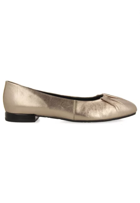 Кожени пантофки Lassing с квадратен връх - Златист