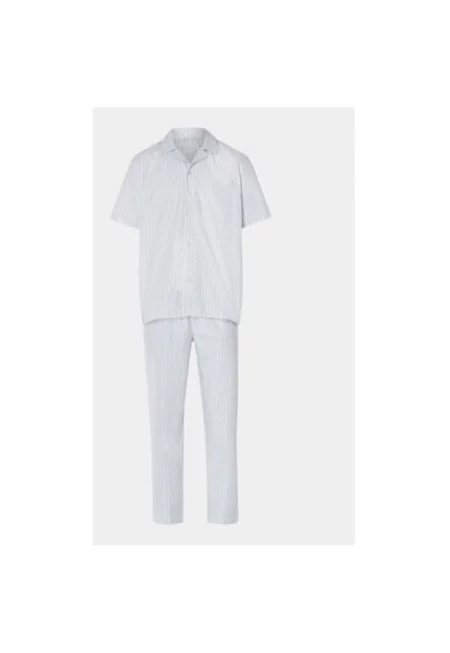 Мъжка пижама -  303703417 - Памук - Бял - Бял