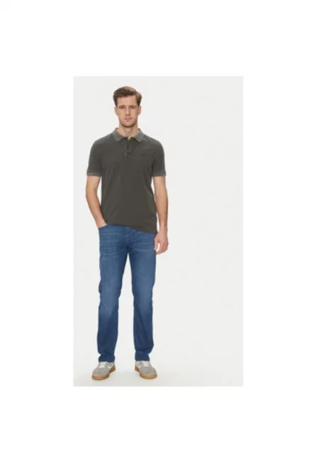 Мъжка поло тениска  10019371 30045619 - органичен памук - черна - Черен