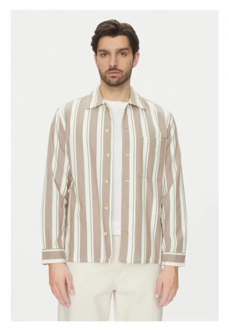 Мъжка риза - Marc O'Polo - 304865688 - Памук/Вискоза - Бежов - Бежов