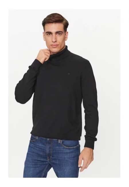 Мъжки пуловер -  85661 - памук - черен