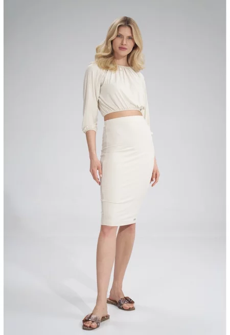 Миди пола  вискоза - екрю -