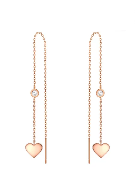 Обеци с 18K злато - Розово златисто