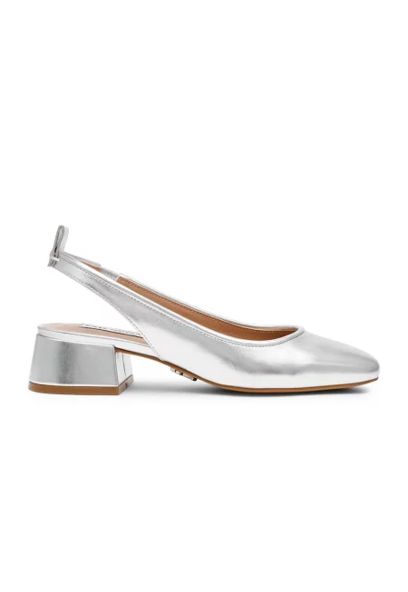 Обувки с масивен ток - Сребрист