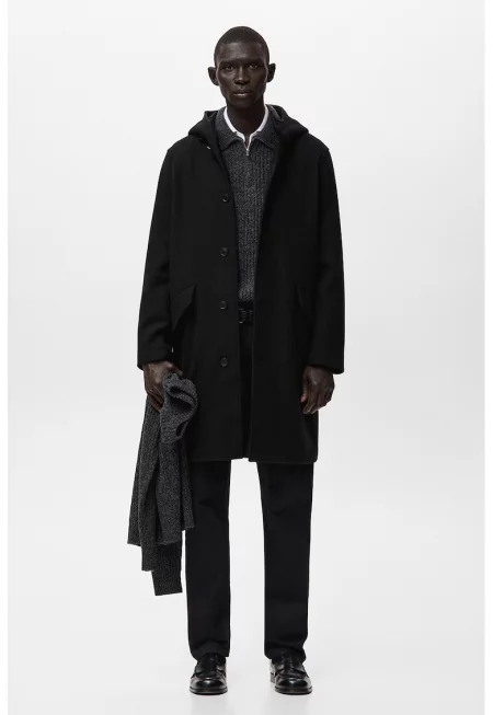 Палто с копчета - Черен