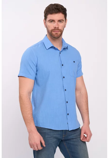 Памучна риза с къси ръкави
