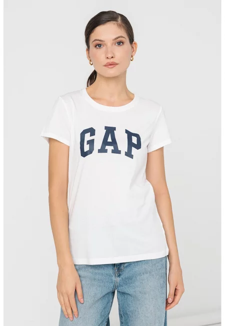 Памучна тениска с лого - 2 броя - Мръснобял/Розово