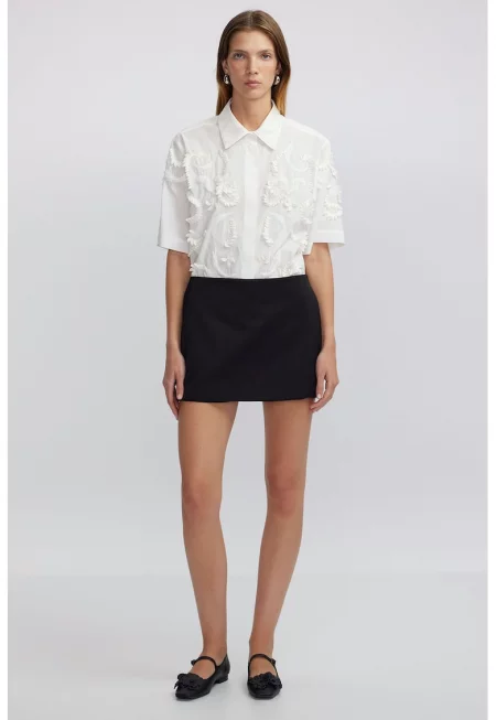 Пола с лен - Черен