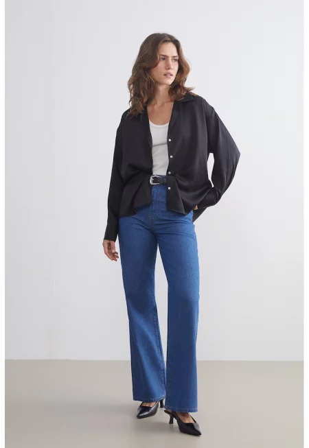 Прави дънки с висока талия