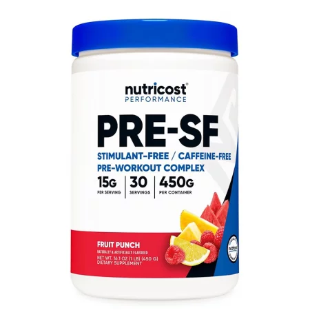Пред тренировъчен комплекс PRE-SF, 450 g прах, с аромат на плодов пунш, 30 дози