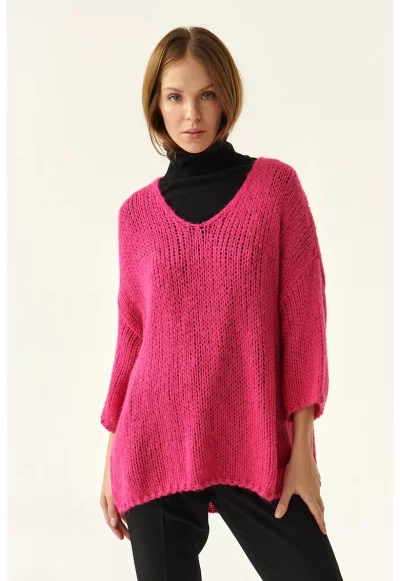 Пуловер с мохер и вълна