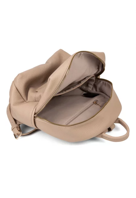 Раница от еко кожа с преден джоб - Сиво-кафяв