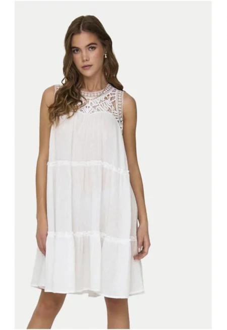 Рокля -  9419 - Памук - Бяла