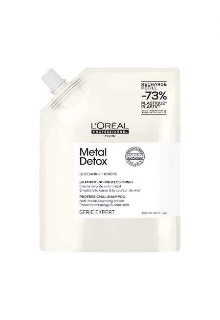 Шампоанът  Serie Expert Metal Detox действа срещу накъсването на косата и поддържа цвета