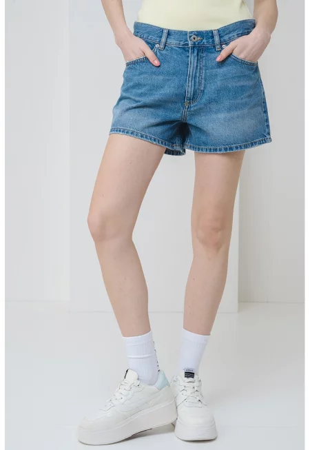 Шорти от деним с джобове - Син