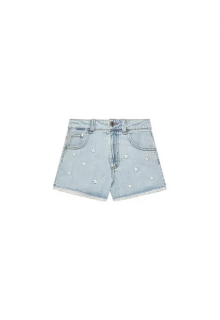 Шорти за момичета  Дънкови - 4UTPC9049 - памук/лиосел - син - Син