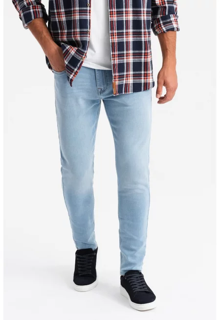 Слим дънки - Бял/Светлосин