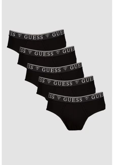 Слипове с лого на талията - 5 чифта - Черен