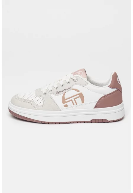 Спортни обувки в цветен блок - Бял/Светло сив/Бледочервен