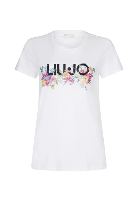 Стандартна тениска с лого - Бял/Розово/Син